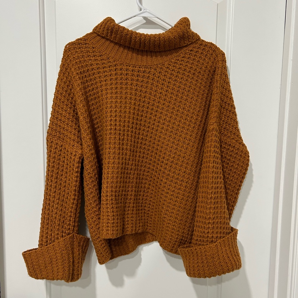 Goodnight Macaroon Warm Knit Turtleneck Sweater - Rust